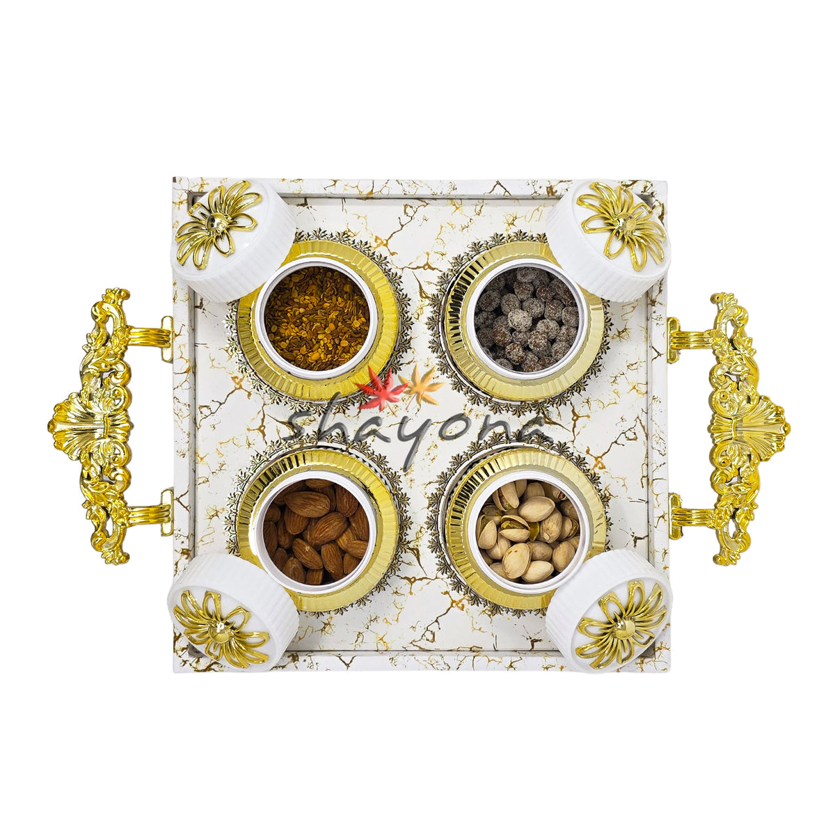Shayona Mukhwas & Nuts Gift Tray - 4 Jar