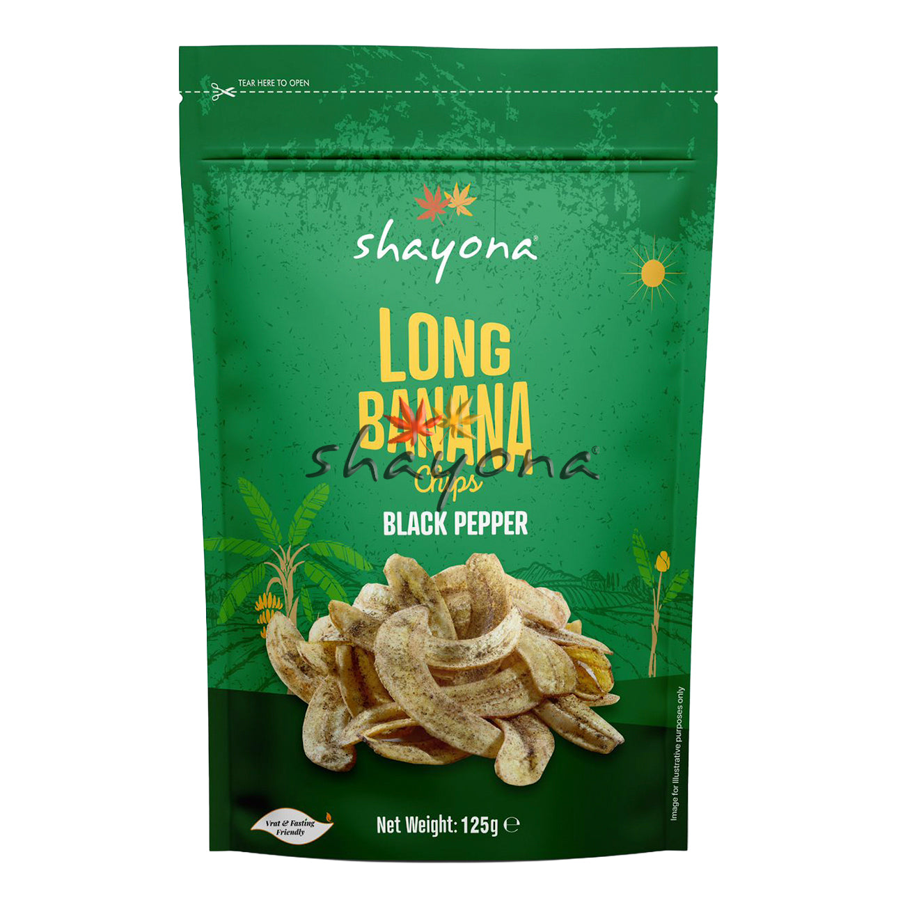 Shayona Long Banana Chips - Black Pepper