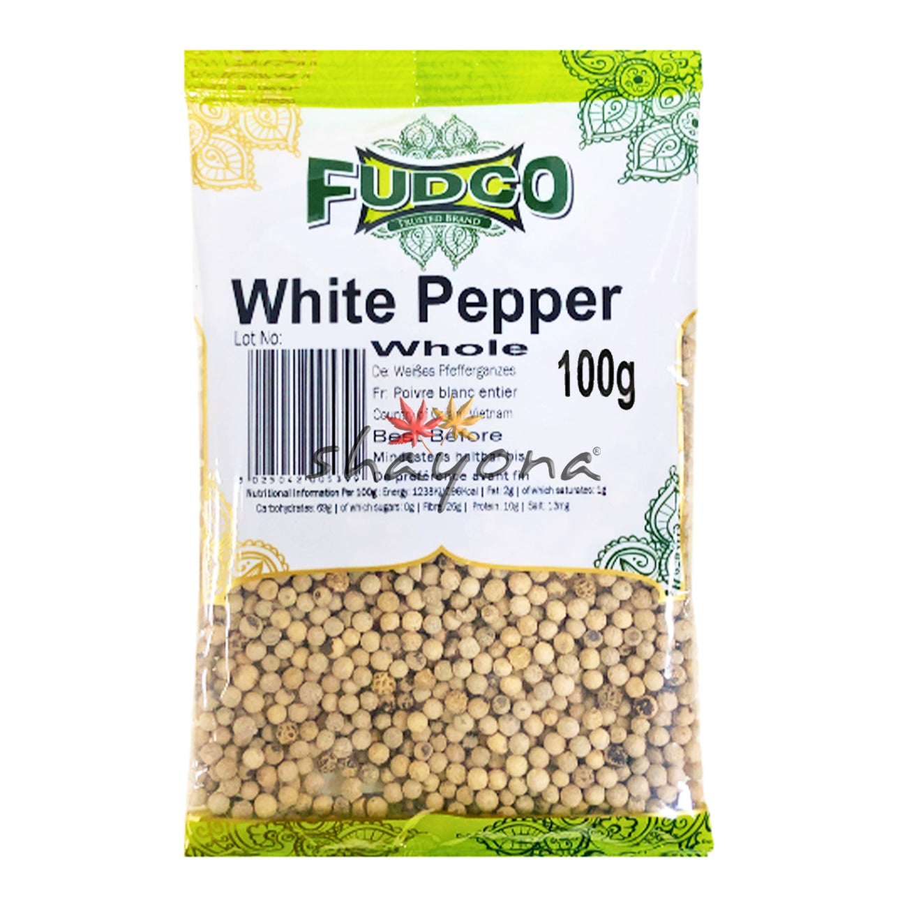 Fudco Whole White Pepper