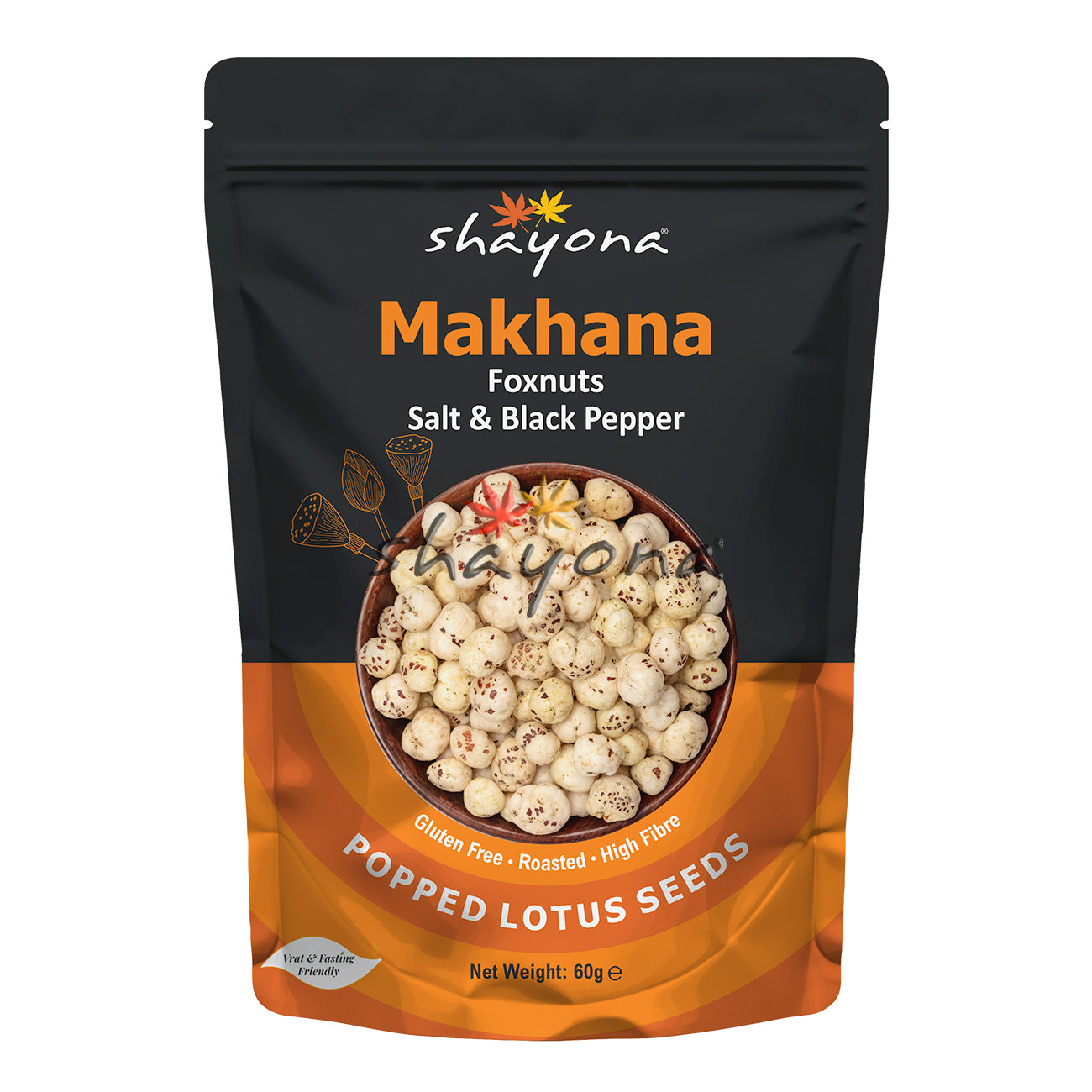 Shayona Makhana Foxnuts - Salt & Black Pepper
