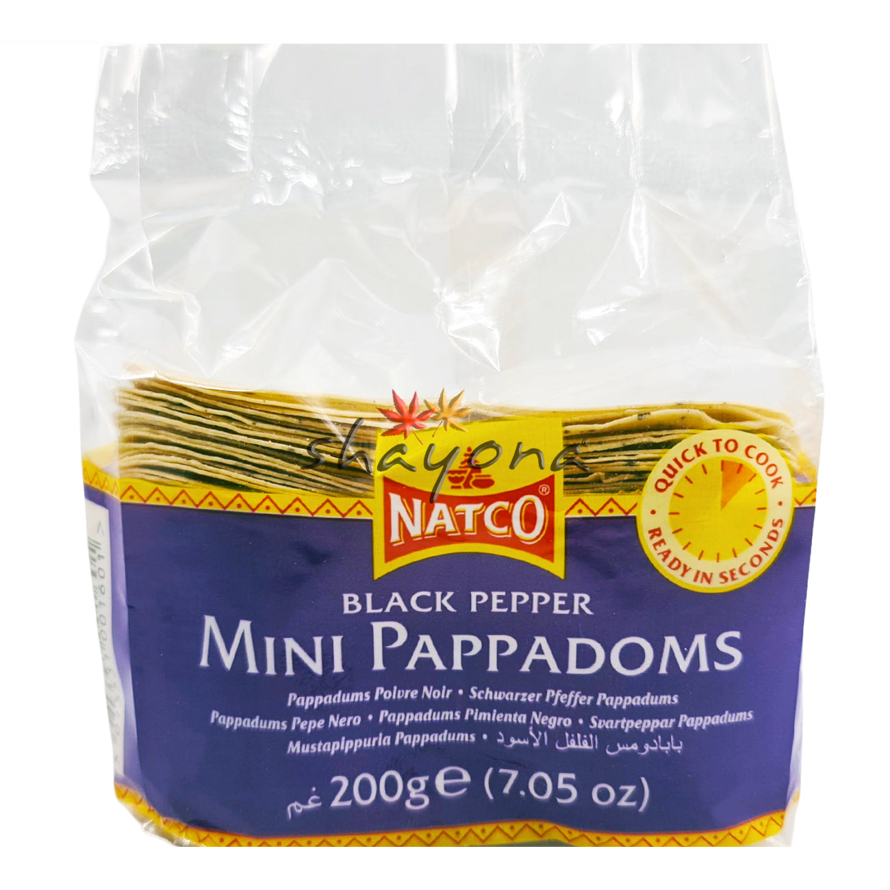 Natco Mini Black Pepper Pappadom