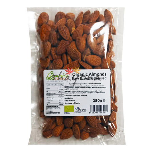 Pack of Organic Swaad Raw Almonds, 250g unpasteurised
