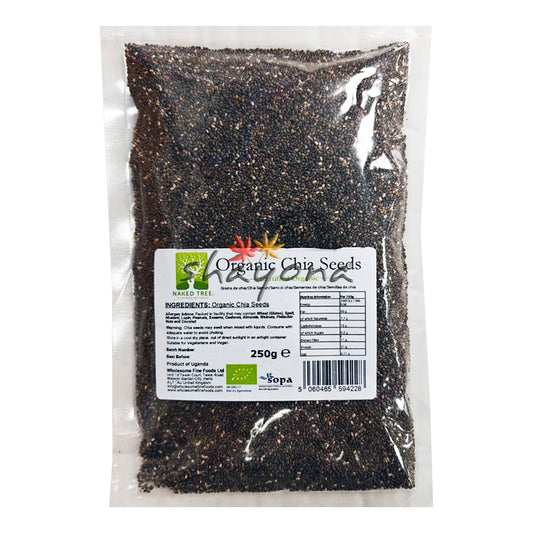 Naked Tree Organic Chia Seeds 250g pack - organic superfood seeds
