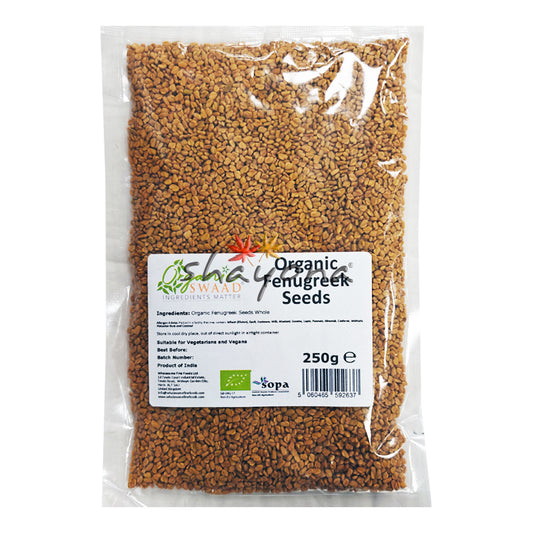 Organic Fenugreek Seeds 250g pack - whole methi seeds
