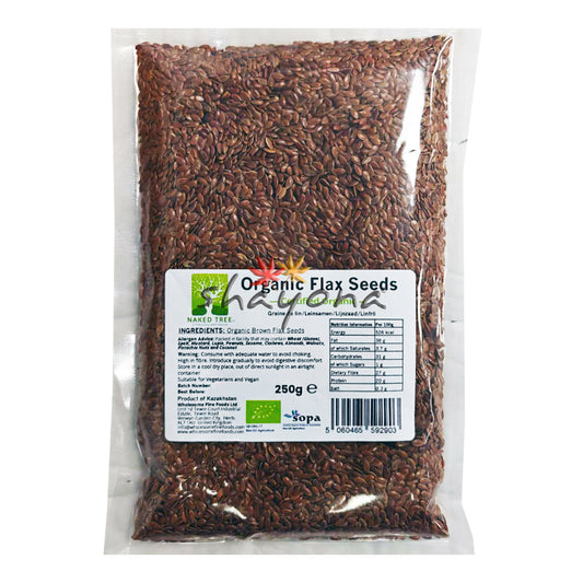 Naked Tree Organic Flax Seeds 250g pack - organic linseeds