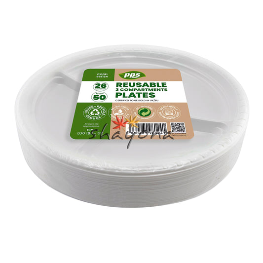 PPS 3 Compartment Round Plates