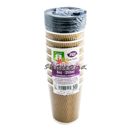 PPS Ripple Hot Drink Cups With Lids